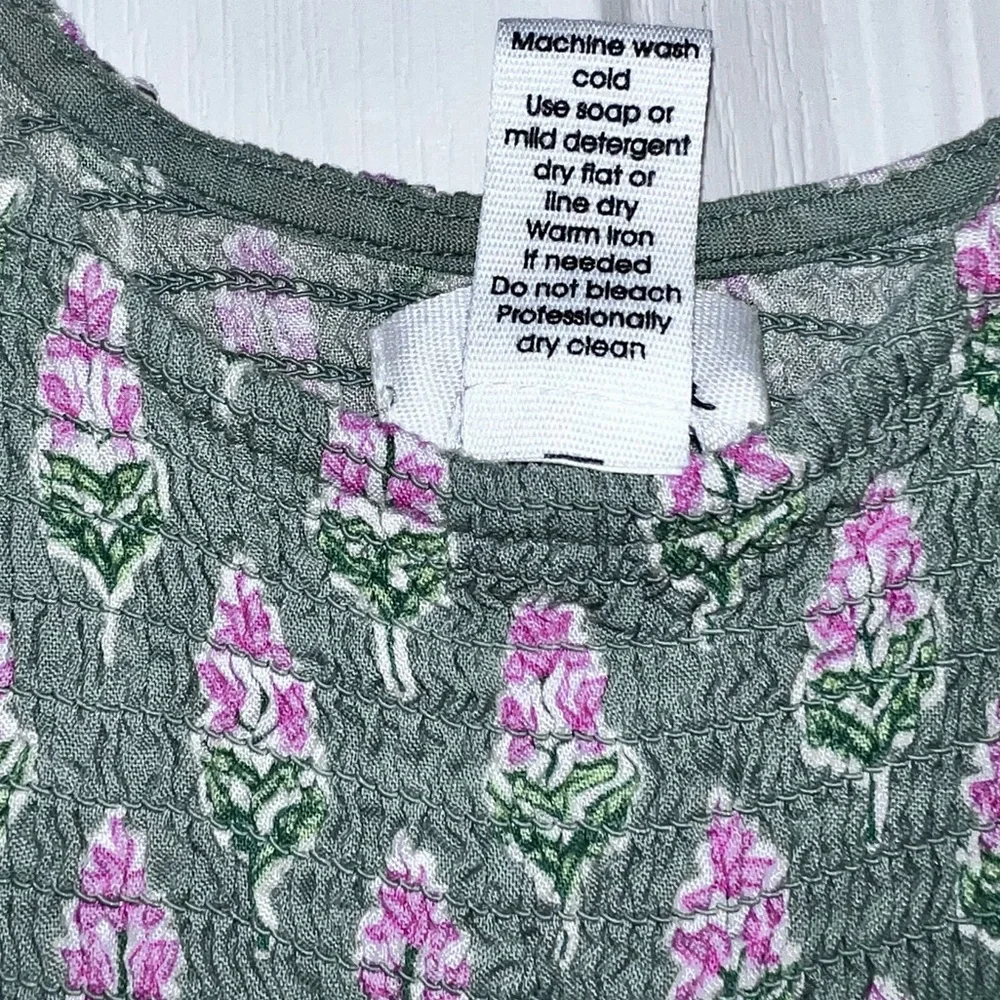 Japna Spring Floral Pink Green Flowers Viscose Smocked Tank Wide Leg Jumpsuit. - Picture 8 of 9